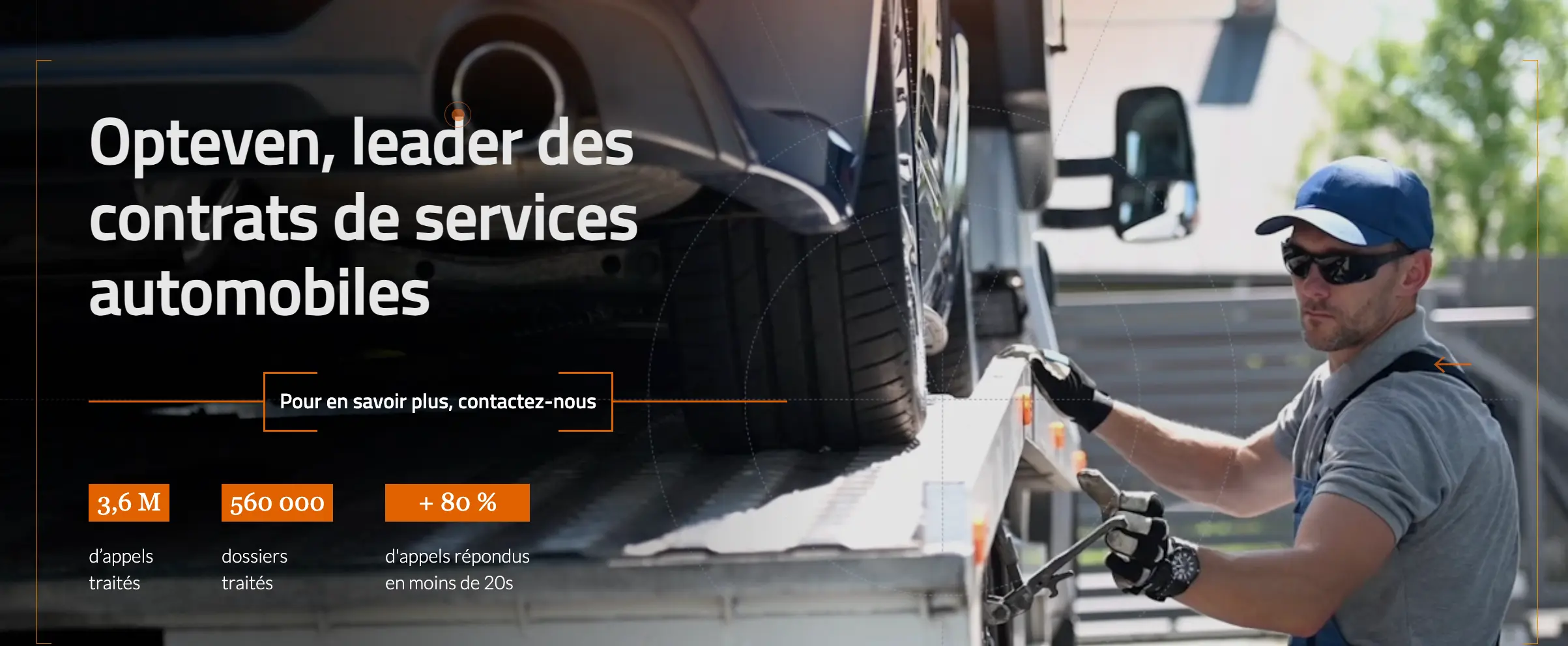 Exemple de Hero Section sans introduction SEO : uniquement des chiffres clés pauvres en sémantique sous le H1.